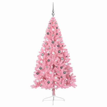 Künstlicher vorbeleuchteter Weihnachtsbaum Rosa 210 cm PVC