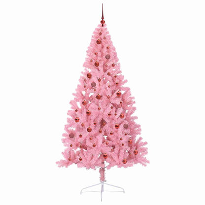 Künstlicher vorbeleuchteter Weihnachtsbaum Rosa 210 cm PVC