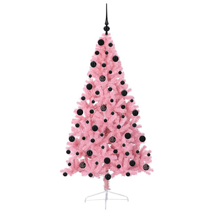 Künstlicher vorbeleuchteter Weihnachtsbaum Rosa 210 cm PVC