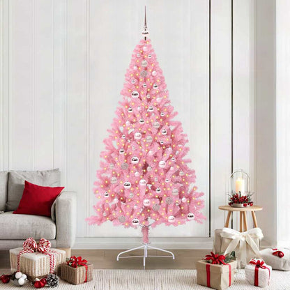 Künstlicher vorbeleuchteter Weihnachtsbaum Rosa 210 cm PVC