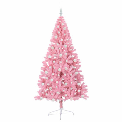 Künstlicher vorbeleuchteter Weihnachtsbaum Rosa 210 cm PVC