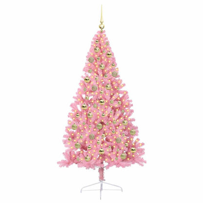 Künstlicher vorbeleuchteter Weihnachtsbaum Rosa 210 cm PVC