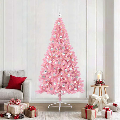 Künstlicher vorbeleuchteter Weihnachtsbaum Rosa 210 cm PVC