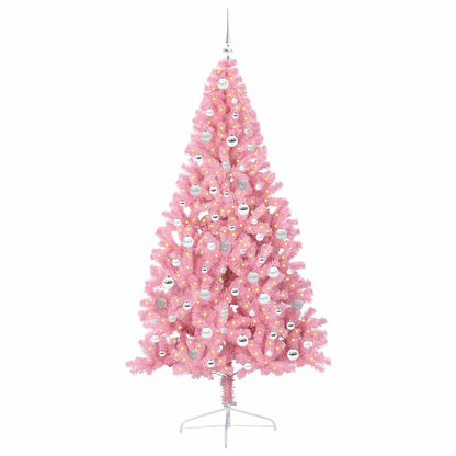 Künstlicher vorbeleuchteter Weihnachtsbaum Rosa 210 cm PVC