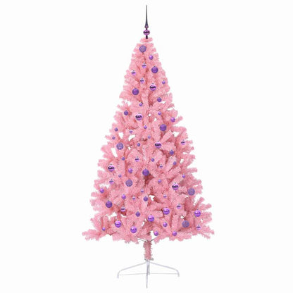 Künstlicher vorbeleuchteter Weihnachtsbaum Rosa 210 cm PVC