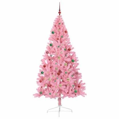 Künstlicher vorbeleuchteter Weihnachtsbaum Rosa 210 cm PVC