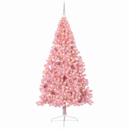 Künstlicher vorbeleuchteter Weihnachtsbaum Rosa 240 cm PVC