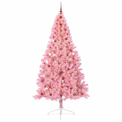 Künstlicher vorbeleuchteter Weihnachtsbaum Rosa 240 cm PVC