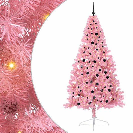 Künstlicher vorbeleuchteter Weihnachtsbaum Rosa 240 cm PVC