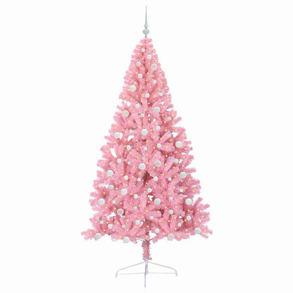 Künstlicher vorbeleuchteter Weihnachtsbaum Rosa 240 cm PVC