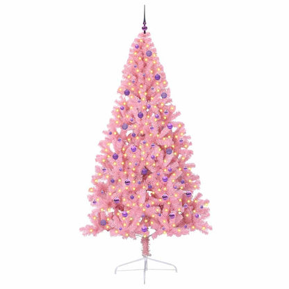 Künstlicher vorbeleuchteter Weihnachtsbaum Rosa 240 cm PVC
