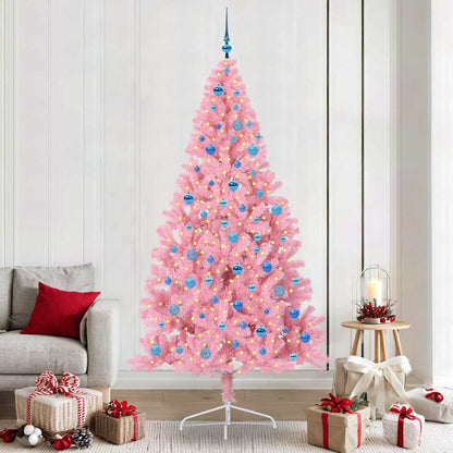 Künstlicher vorbeleuchteter Weihnachtsbaum Rosa 240 cm PVC