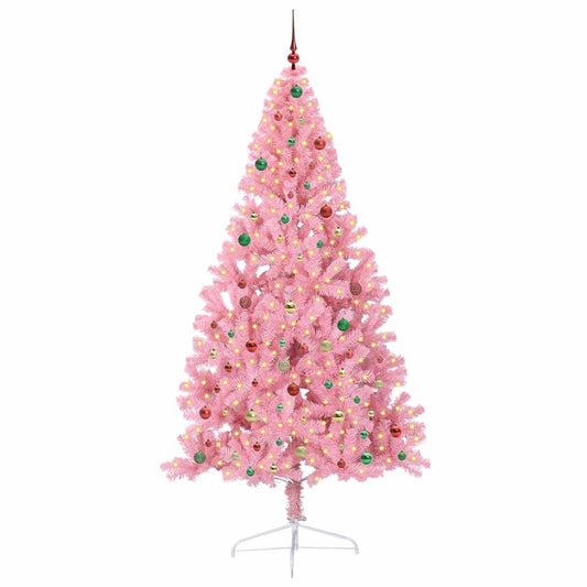 Künstlicher vorbeleuchteter Weihnachtsbaum Rosa 240 cm PVC