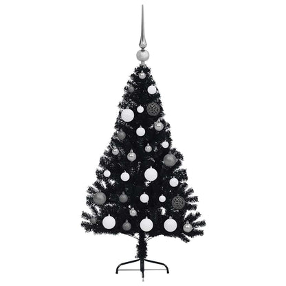 Künstlicher vorbeleuchteter Weihnachtsbaum Schwarz 120 cm PVC