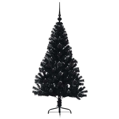 Künstlicher vorbeleuchteter Weihnachtsbaum Schwarz 120 cm PVC