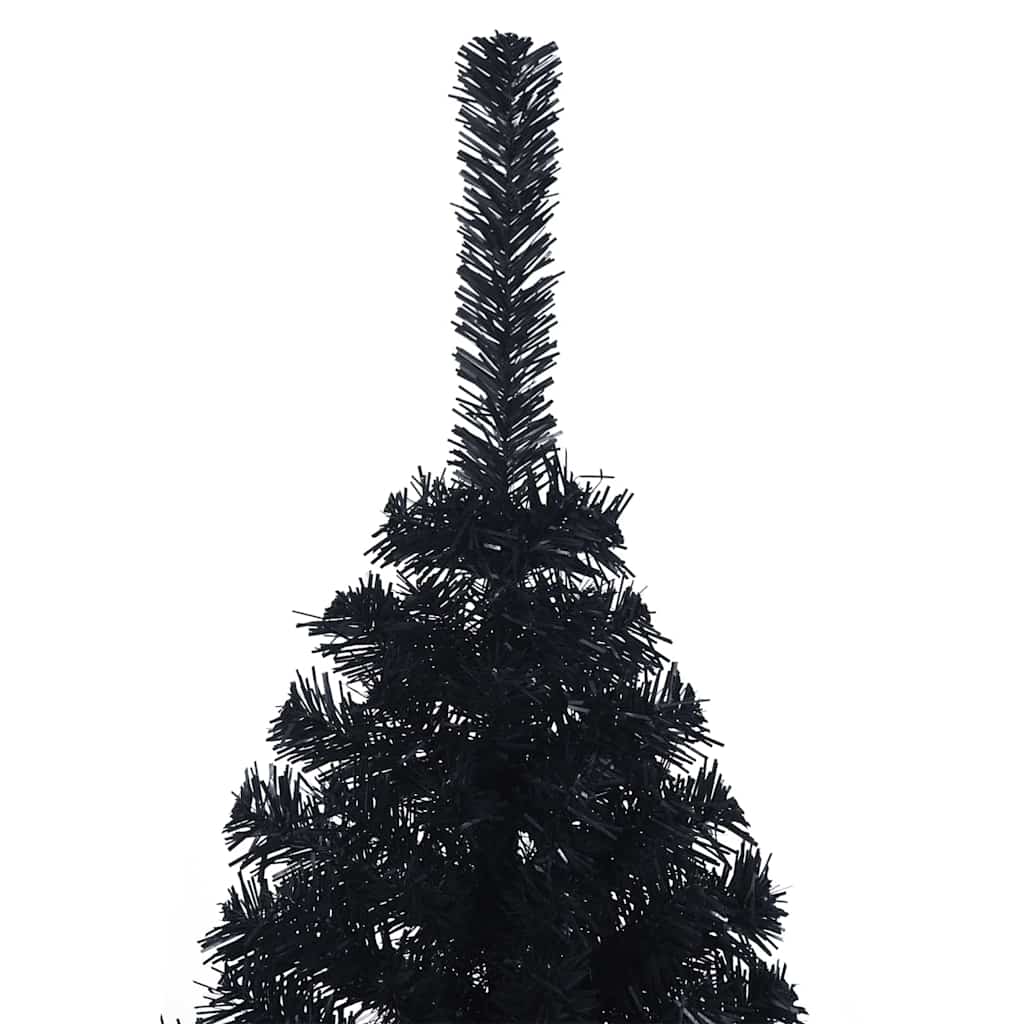 Künstlicher vorbeleuchteter Weihnachtsbaum Schwarz 120 cm PVC