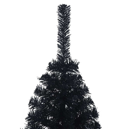 Künstlicher vorbeleuchteter Weihnachtsbaum Schwarz 120 cm PVC