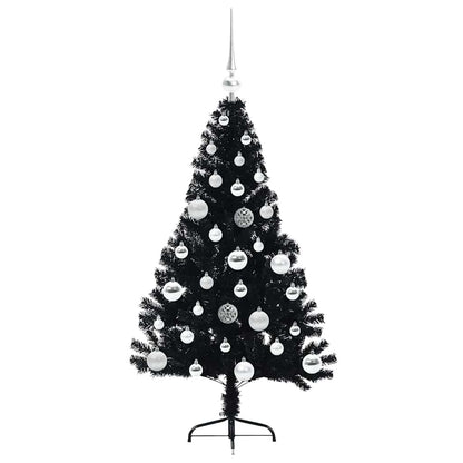Künstlicher vorbeleuchteter Weihnachtsbaum Schwarz 120 cm PVC