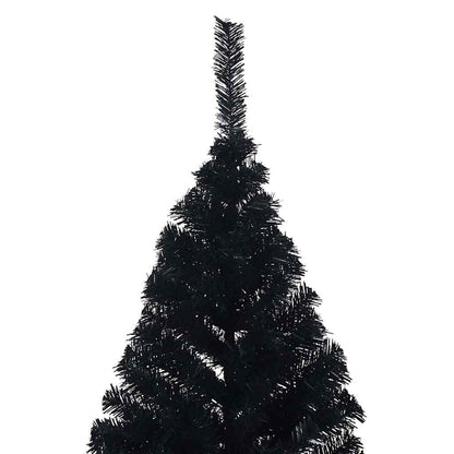 Künstlicher vorbeleuchteter Weihnachtsbaum Schwarz 210 cm PVC