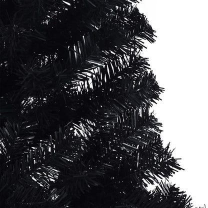 Künstlicher vorbeleuchteter Weihnachtsbaum Schwarz 210 cm PVC