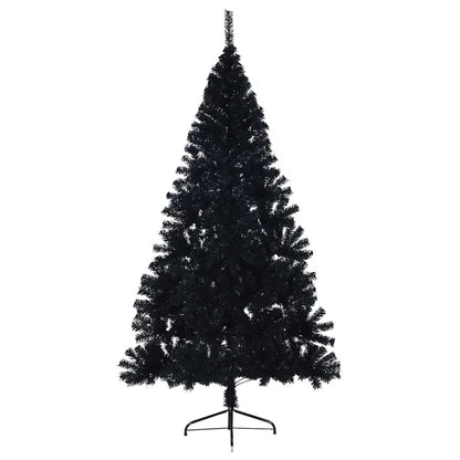 Künstlicher vorbeleuchteter Weihnachtsbaum Schwarz 210 cm PVC