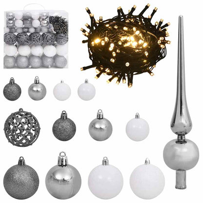 Künstlicher vorbeleuchteter Weihnachtsbaum Schwarz 210 cm PVC