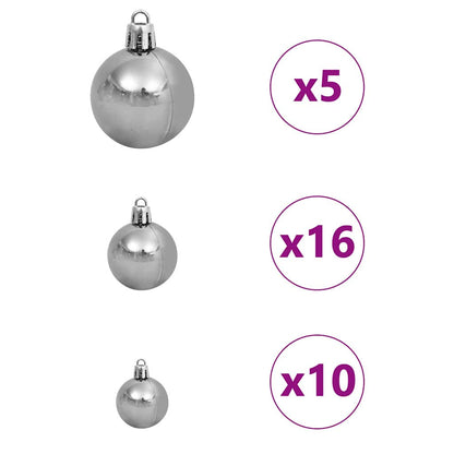 Künstlicher vorbeleuchteter Weihnachtsbaum Schwarz 210 cm PVC