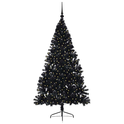 Künstlicher vorbeleuchteter Weihnachtsbaum Schwarz 210 cm PVC