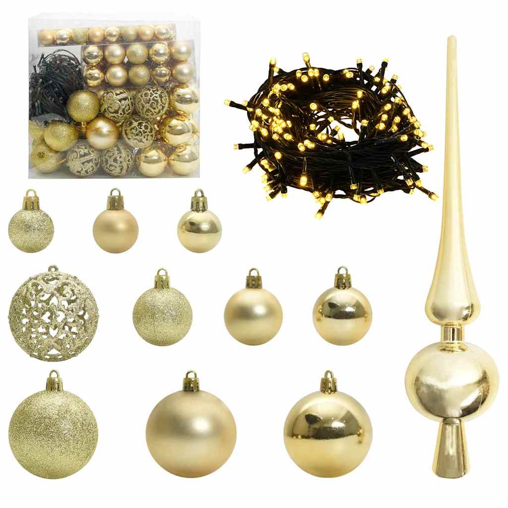 Künstlicher vorbeleuchteter Weihnachtsbaum Schwarz 210 cm PVC