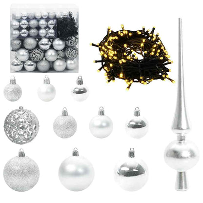 Künstlicher vorbeleuchteter Weihnachtsbaum Schwarz 210 cm PVC