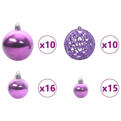 Künstlicher vorbeleuchteter Weihnachtsbaum Schwarz 210 cm PVC