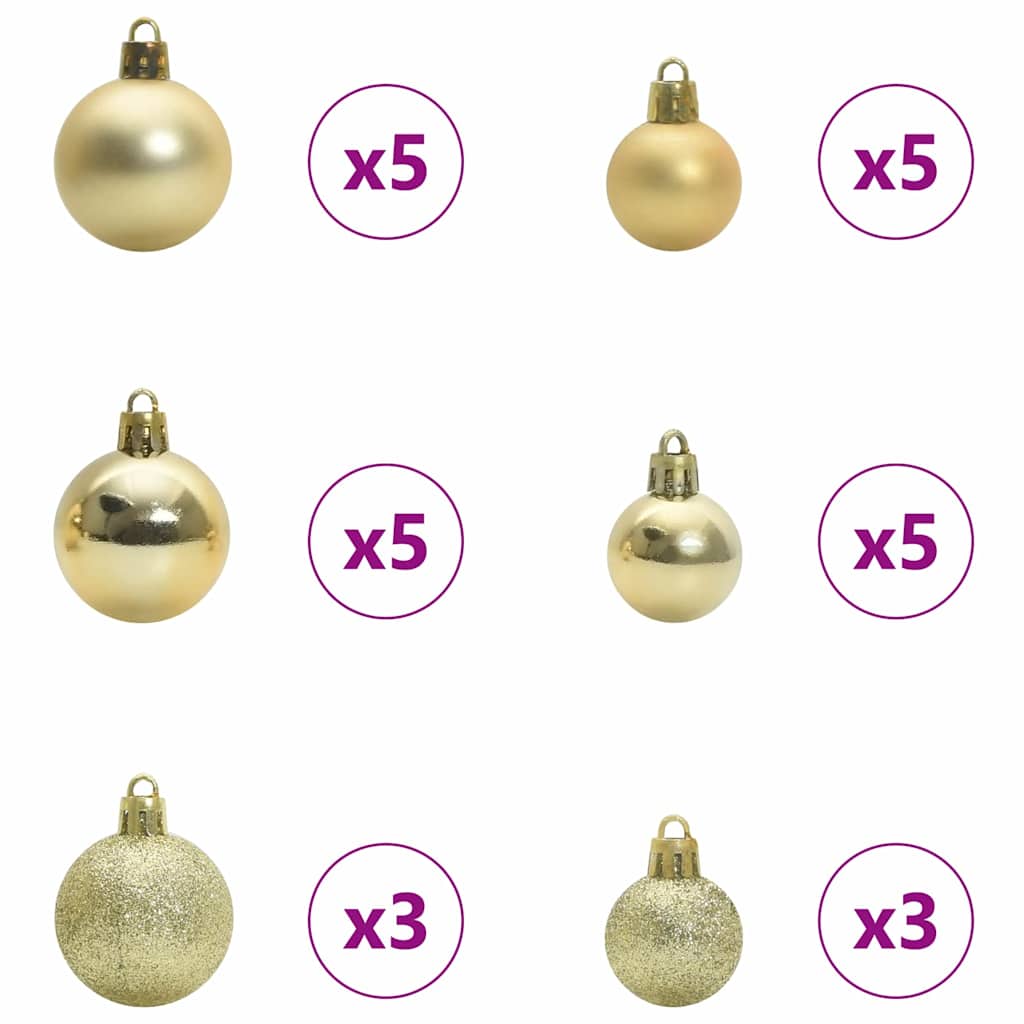 Künstlicher vorbeleuchteter Weihnachtsbaum Schwarz 210 cm PVC