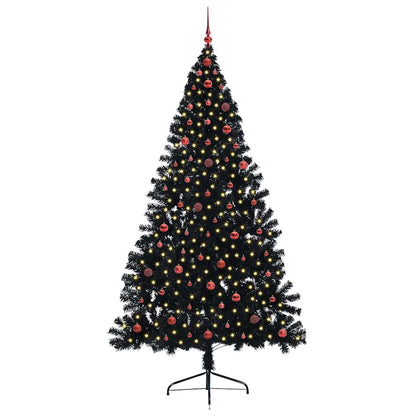 Künstlicher vorbeleuchteter Weihnachtsbaum Schwarz 240 cm PVC