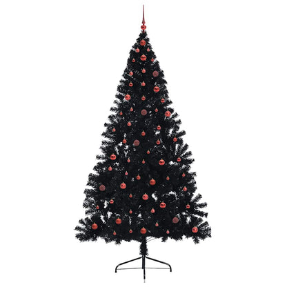 Künstlicher vorbeleuchteter Weihnachtsbaum Schwarz 240 cm PVC