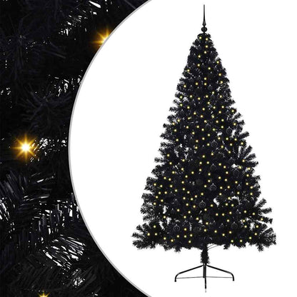 Künstlicher vorbeleuchteter Weihnachtsbaum Schwarz 240 cm PVC