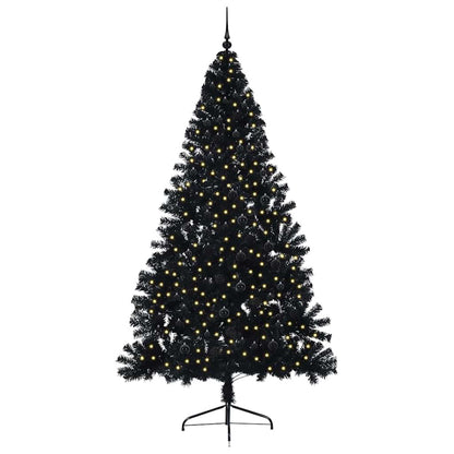 Künstlicher vorbeleuchteter Weihnachtsbaum Schwarz 240 cm PVC