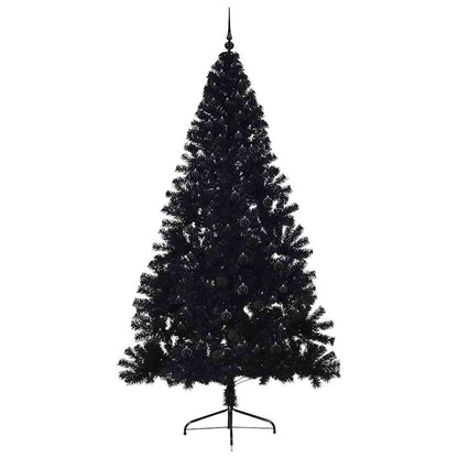 Künstlicher vorbeleuchteter Weihnachtsbaum Schwarz 240 cm PVC