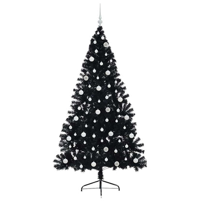 Künstlicher vorbeleuchteter Weihnachtsbaum Schwarz 240 cm PVC