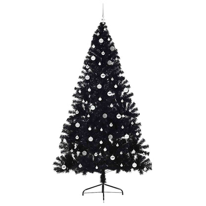 Künstlicher vorbeleuchteter Weihnachtsbaum Schwarz 240 cm PVC