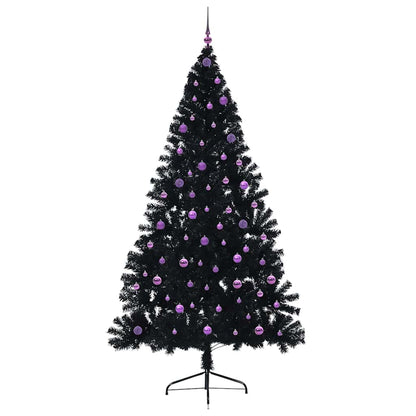 Künstlicher vorbeleuchteter Weihnachtsbaum Schwarz 240 cm PVC