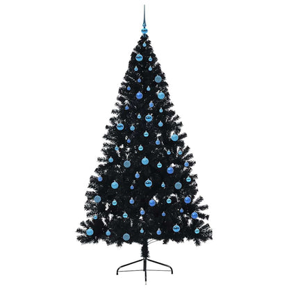 Künstlicher vorbeleuchteter Weihnachtsbaum Schwarz 240 cm PVC