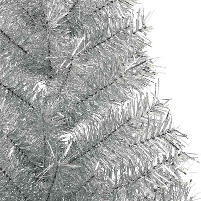 Künstlicher vorbeleuchteter Weihnachtsbaum Silber 120 cm PET