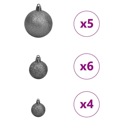 Künstlicher vorbeleuchteter Weihnachtsbaum Silber 120 cm PET