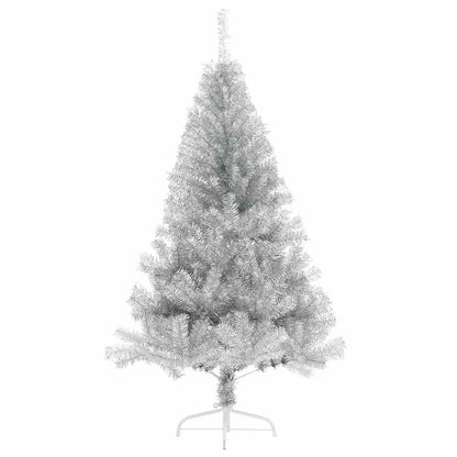 Künstlicher vorbeleuchteter Weihnachtsbaum Silber 120 cm