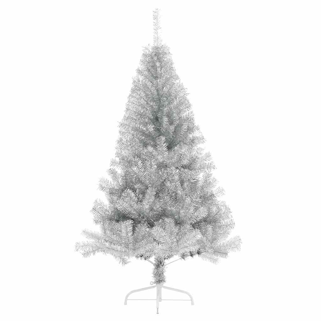 Künstlicher vorbeleuchteter Weihnachtsbaum Silber 120 cm
