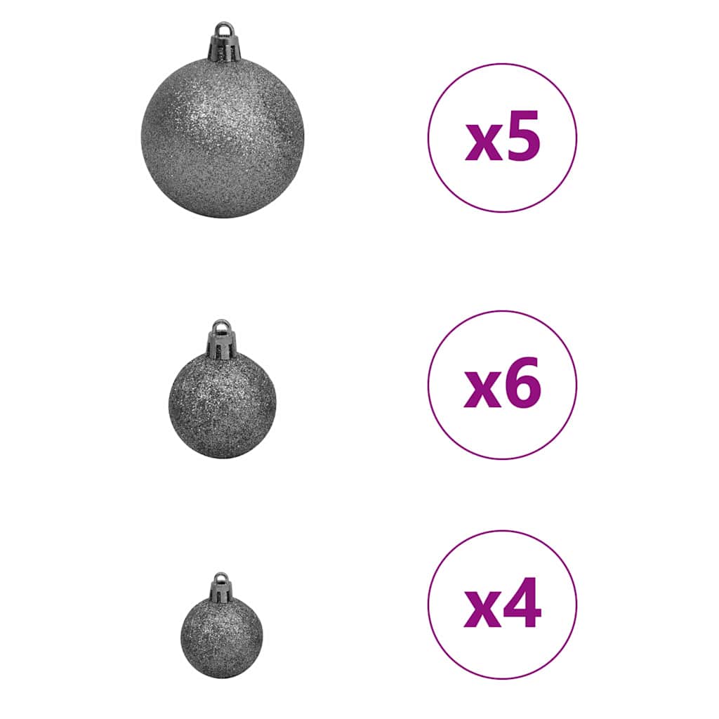 Künstlicher vorbeleuchteter Weihnachtsbaum Silber 150 cm PET