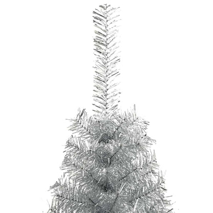 Künstlicher vorbeleuchteter Weihnachtsbaum Silber 150 cm