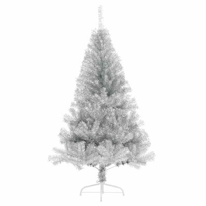 Künstlicher vorbeleuchteter Weihnachtsbaum Silber 150 cm