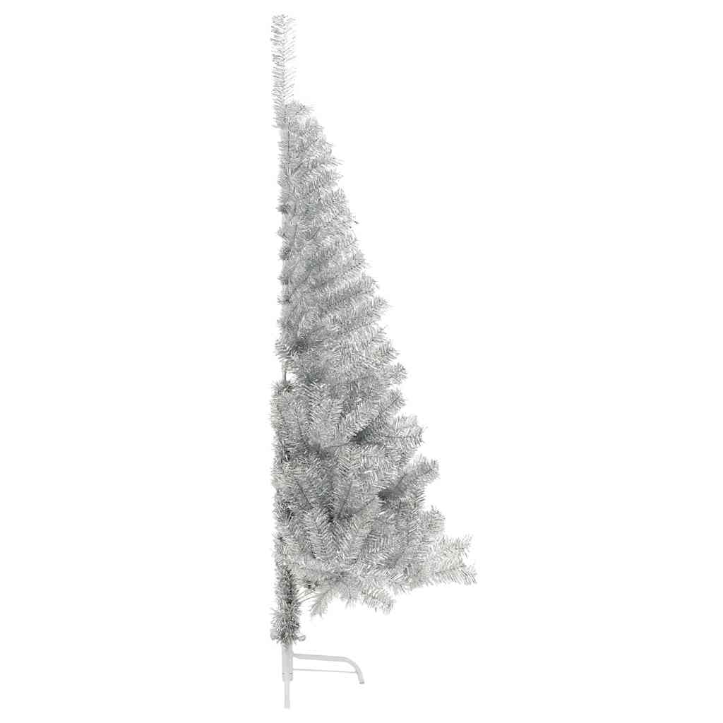 Künstlicher vorbeleuchteter Weihnachtsbaum Silber 150 cm