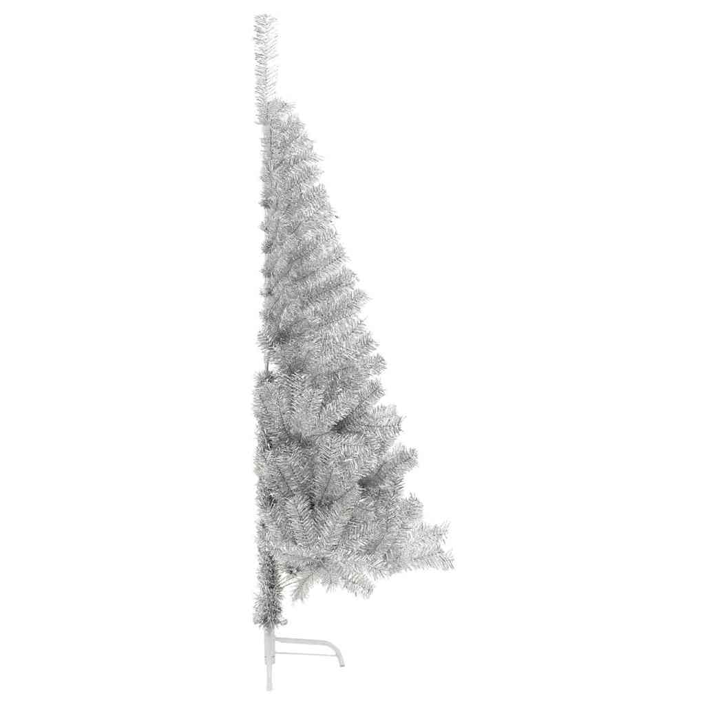 Künstlicher vorbeleuchteter Weihnachtsbaum Silber 150 cm